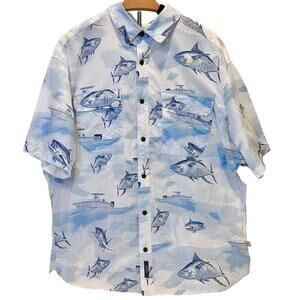 NWOT Cabela's Tuna Skipjack Gorpcore Vented Fishing Camping Short Sleeve XL